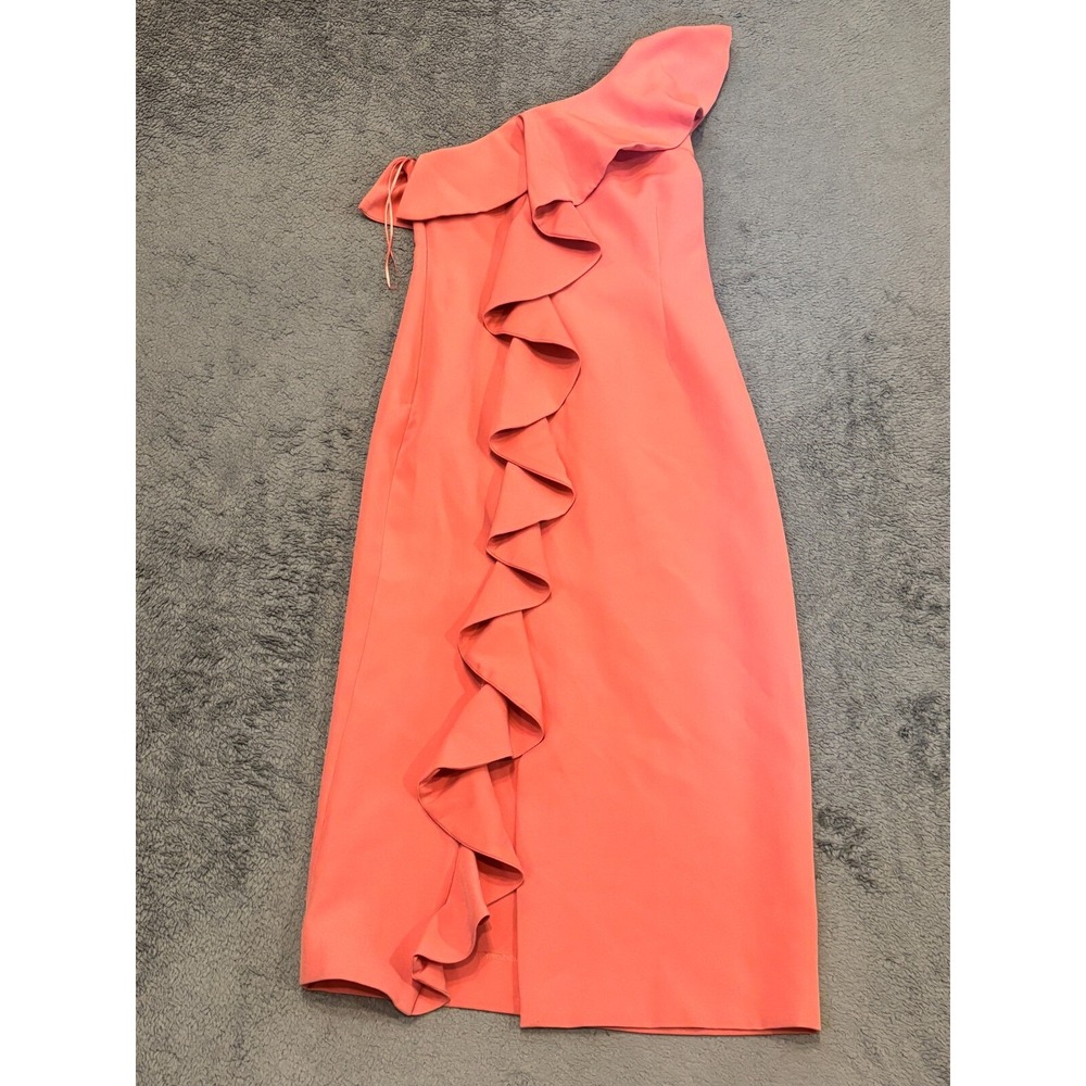 Keepsake Womens Peach Coral One Shoulder Ruffle Maxi Dress Size 8 L